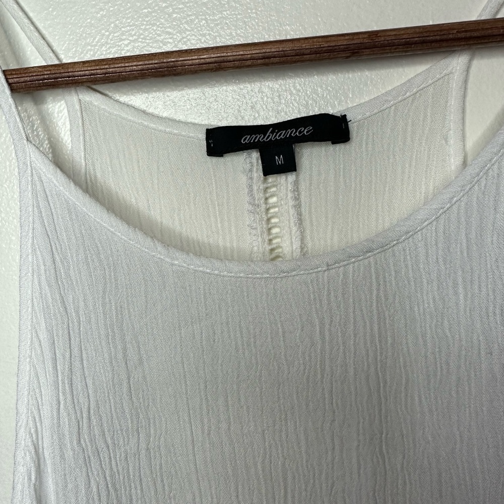 Ambiance White Ruffle Tank - Picture 3 of 4